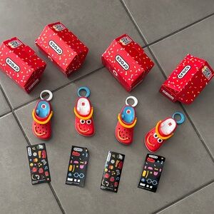 Set of McDonald X CROCS Vibrant Red Kids Clogs with Fun Charms